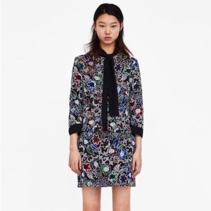 NEW ZARA Floral Embroidered Kimono Jacket